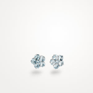 Aquamarine Earrings Flowers