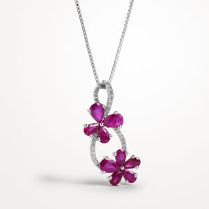 Ruby Pendant Flower loop